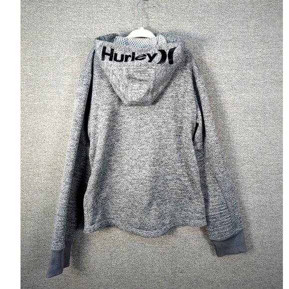 Hurley Hoodie Boys Medium Gray Logo Kangaroo Pockets Long Sleeve Full Zip - Picture 2 of 11